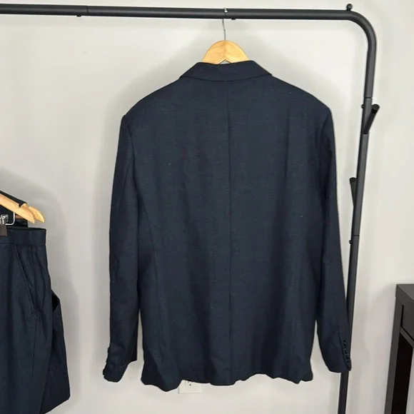 Men's Tweed Herringbone Wedding Suit Prom Tuxedo  3 Piece Peak Lapel Size 44R - Picture 5 of 12